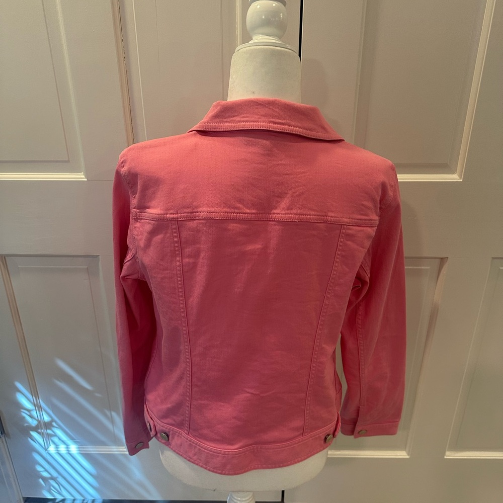 Talbots Pink Denim Jacket Sz L - Picture 5 of 16